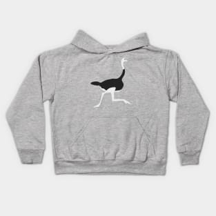 Ostrich running grey Kids Hoodie